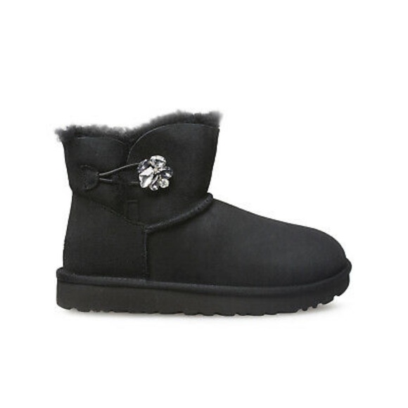 NWT UGG W Mini Bailey Button Gem in Black - Picture 2 of 6
